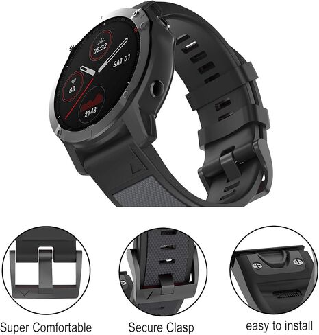 OVERSTEP Compatible with Fenix 5 Watch Band for Garmin Fenix 5 Plus/Fenix 6/Fenix 6 Pro/Fenix 7/Forerunner 935/Forerunner 945/Approach S62/Quatix 5, Green in Saudi Arabia