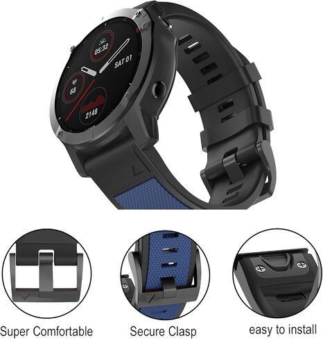 OVERSTEP Compatible with Fenix 5 Watch Band for Garmin Fenix 5 Plus/Fenix 6/Fenix 6 Pro/Fenix 7/Forerunner 935/Forerunner 945/Approach S62/Quatix 5, Green in Saudi Arabia
