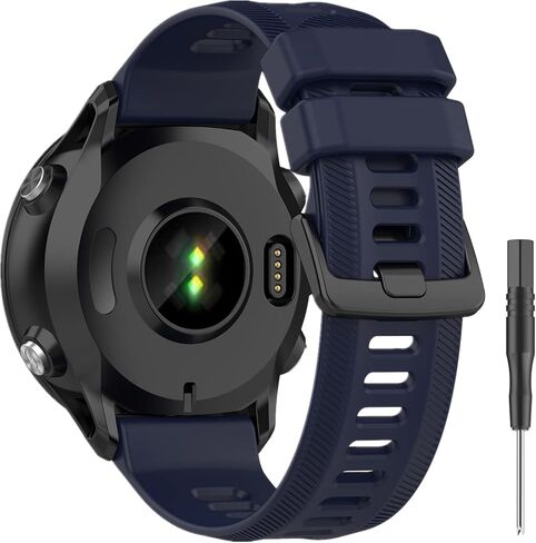 سوار Ankersaila من السيليكون الناعم متوافق مع Garmin Forerunner 955/Forerunner 945/Forerunner 935/Instanct 2/Instanct/Descent G1/Fenix ​​6/Fenix ​​6 Pro/Fenix ​​5/Fenix ​​5 Plus (كحلي) in Kuwait