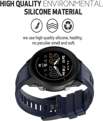 سوار Ankersaila من السيليكون الناعم متوافق مع Garmin Forerunner 955/Forerunner 945/Forerunner 935/Instanct 2/Instanct/Descent G1/Fenix ​​6/Fenix ​​6 Pro/Fenix ​​5/Fenix ​​5 Plus (كحلي) in Kuwait