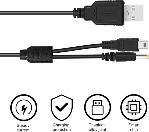 سكور ميكوكو كيبل شاحن PSP، شاحن محمول 2 في 1 لجهاز بلاي ستيشن بي اس بي، كيبل بيانات USB وسلك شحن بديل لوحدة تحكم سوني PSP 1000 2000 3000 - 4 قدم in Saudi Arabia