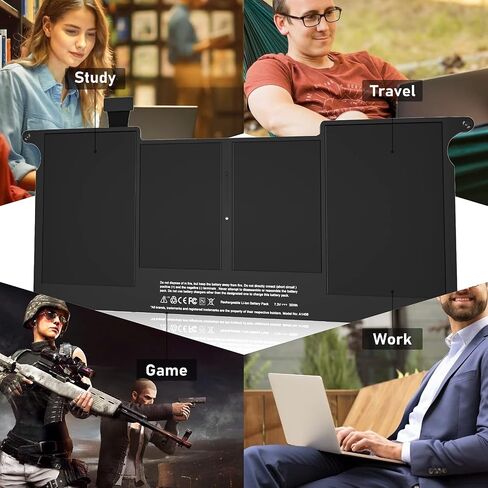 بطارية POWERWOO A1465، A1406 A1370 A1495 بطارية بديلة لأجهزة الكمبيوتر المحمول MacBook Air 11 بوصة (منتصف 2011 2012 2013 أوائل 2014 إصدار 2015) - أداء عالي [39Wh/7.6V/5100mAh] in Saudi Arabia