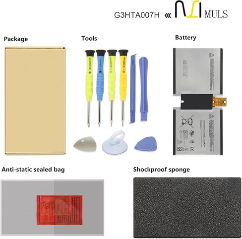 MULS G3HTA003H Replacement Battery for Microsoft Surface 3 Gen Model 1645 Tablet G3HTA004H G3HTA007H Installation Tools 3.78V 7270mAh 27.5Wh in Saudi Arabia
