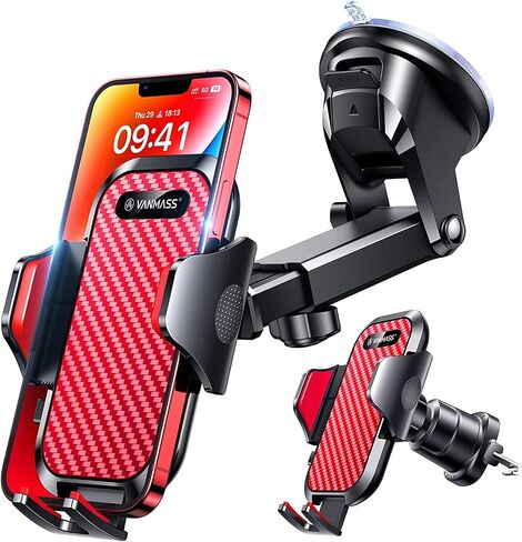 VANMASS Car Phone Holder 2026 Ultimate Military-Grade Strongest Suction & Clip Windshield Dashboard【Newest Best Strongest】Cell Phone Shower & Wall Mounts for iPhone 17 Pro Max 16 15 14 13 Android in Kuwait