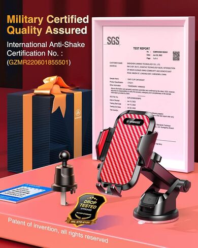 VANMASS Car Phone Holder 2026 Ultimate Military-Grade Strongest Suction & Clip Windshield Dashboard【Newest Best Strongest】Cell Phone Shower & Wall Mounts for iPhone 17 Pro Max 16 15 14 13 Android in Kuwait