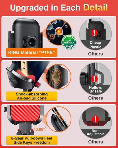 VANMASS Car Phone Holder 2026 Ultimate Military-Grade Strongest Suction & Clip Windshield Dashboard【Newest Best Strongest】Cell Phone Shower & Wall Mounts for iPhone 17 Pro Max 16 15 14 13 Android in Kuwait