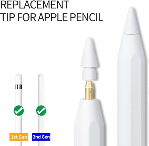 AWINNER Replacement Tips Compatible for Apple Pencil 1st & 2nd Generation 4 Pack - Precise Stylus Nib for iPad Pro Pencil, Smooth Writing Drawing Pen Tip, Compatible with Pencil Pro & Logitech Crayon in Kuwait
