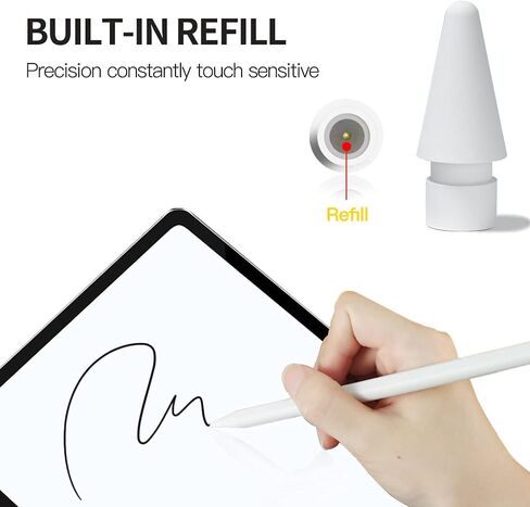 AWINNER Replacement Tips Compatible for Apple Pencil 1st & 2nd Generation 4 Pack - Precise Stylus Nib for iPad Pro Pencil, Smooth Writing Drawing Pen Tip, Compatible with Pencil Pro & Logitech Crayon in Kuwait