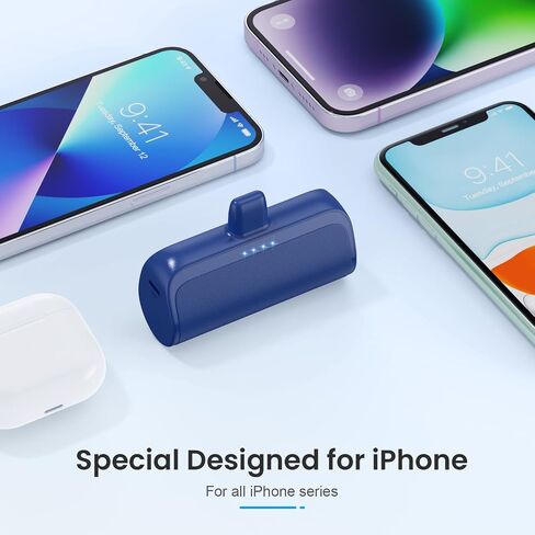 [2 Pack]Mini Portable Charger for iPhone 5200mAh,20W PD Fast Charging Power Bank for iPhone, Ultra-Compact Battery Pack Travel Portable Phone Charger Compatible with iPhone 14 13 12 11 X 8 7 6 Series in Saudi Arabia