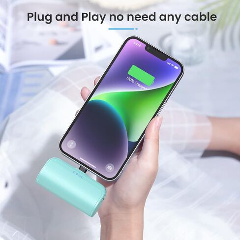 [2 Pack]Mini Portable Charger for iPhone 5200mAh,20W PD Fast Charging Power Bank for iPhone, Ultra-Compact Battery Pack Travel Portable Phone Charger Compatible with iPhone 14 13 12 11 X 8 7 6 Series in Saudi Arabia