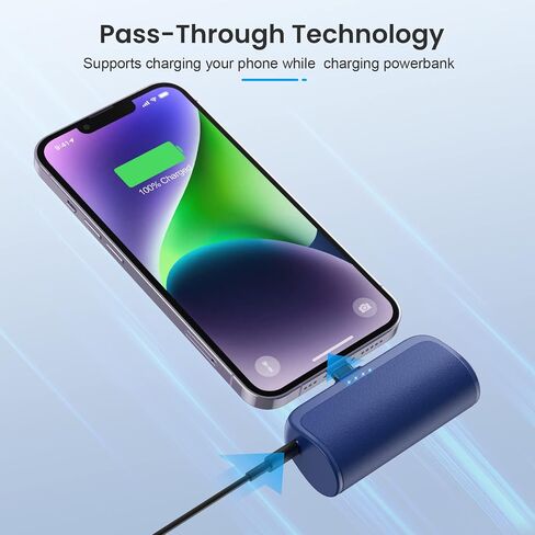 [2 Pack]Mini Portable Charger for iPhone 5200mAh,20W PD Fast Charging Power Bank for iPhone, Ultra-Compact Battery Pack Travel Portable Phone Charger Compatible with iPhone 14 13 12 11 X 8 7 6 Series in Saudi Arabia