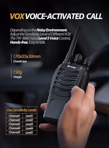 Walkie Talkies FRS Two Way Radio for Adults Long Range with Earpiece,VOX Handfree walkie Talkie Rechargeable with Type-c Charging, License Free Portable Two Way radios(2 Pack) in Saudi Arabia