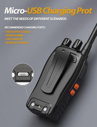 Walkie Talkies FRS Two Way Radio for Adults Long Range with Earpiece,VOX Handfree walkie Talkie Rechargeable with Type-c Charging, License Free Portable Two Way radios(2 Pack) in Saudi Arabia