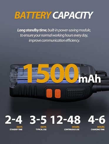 Walkie Talkies FRS Two Way Radio for Adults Long Range with Earpiece,VOX Handfree walkie Talkie Rechargeable with Type-c Charging, License Free Portable Two Way radios(2 Pack) in Saudi Arabia