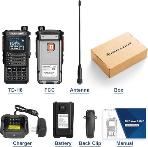 TIDRADIO TD-H8 Ham Radio 10Watt Handheld Dual Band Two-Way Radio with APP Bluetooth Wireless Programming Module with 2500mAh Battery Rechargeable 1.77inch Large Color Screen(2nd Generation) in Saudi Arabia