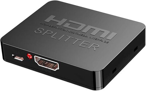 Cuxnoo HDMI Splitter 1 in 2 Out, Duplicate to Dual Monitors/Displays TV at Max 4k 30Hz with Audio for HDMI Source PC, Laptop, TV Box in Kuwait