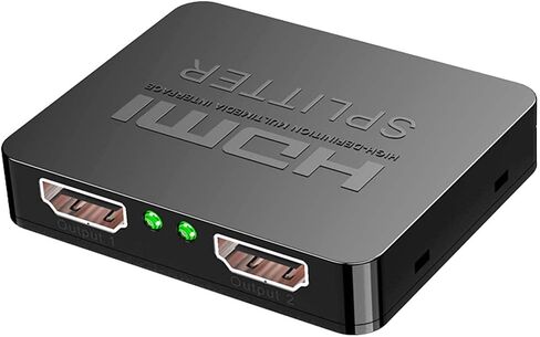 Cuxnoo HDMI Splitter 1 in 2 Out, Duplicate to Dual Monitors/Displays TV at Max 4k 30Hz with Audio for HDMI Source PC, Laptop, TV Box in Kuwait