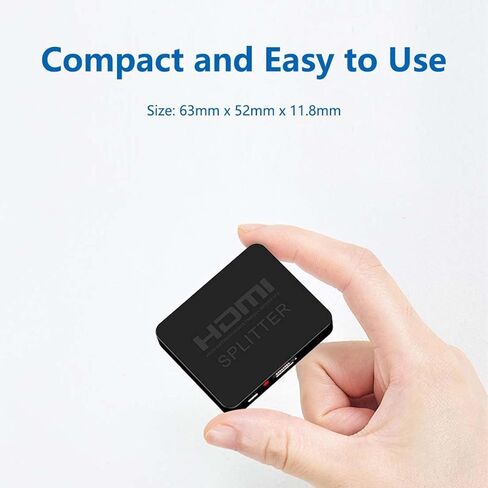 Cuxnoo HDMI Splitter 1 in 2 Out, Duplicate to Dual Monitors/Displays TV at Max 4k 30Hz with Audio for HDMI Source PC, Laptop, TV Box in Kuwait