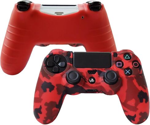 Hikfly Silicone Gel Controller Cover Skin Protector Compatible for PlayStation 4 PS4/PS4 Slim/PS4 Pro Controller (1 x Controller Cover with 8 x FPS Pro Thumb Grip Caps)(Blue) in Saudi Arabia