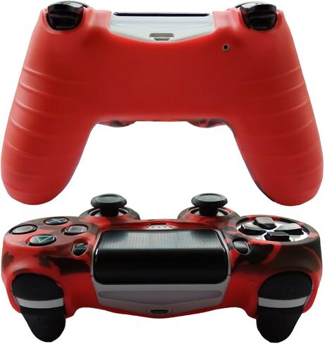 Hikfly Silicone Gel Controller Cover Skin Protector Compatible for PlayStation 4 PS4/PS4 Slim/PS4 Pro Controller (1 x Controller Cover with 8 x FPS Pro Thumb Grip Caps)(Blue) in Saudi Arabia