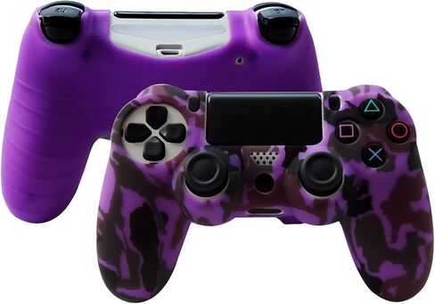 Hikfly Silicone Gel Controller Cover Skin Protector Compatible for PlayStation 4 PS4/PS4 Slim/PS4 Pro Controller (1 x Controller Cover with 8 x FPS Pro Thumb Grip Caps)(Blue) in Saudi Arabia