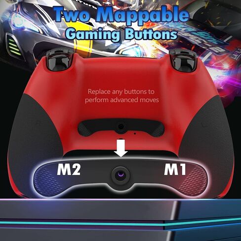 وحدة تحكم لاسلكية TECHPEIN متوافقة مع PS4/Pro/Slim/PC، جهاز تحكم عن بعد للألعاب لوحدة تحكم Playstation 4 مع عصا تحكم دقيقة محسنة/Turbo/صدمة مزدوجة/صوت/جيروسكوب 6 محاور/بطارية 800 مللي أمبير في الساعة (أحمر) in Kuwait