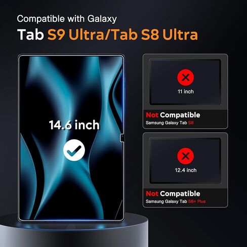 واقي شاشة AACL لهاتف Samsung Galaxy Tab S9 Ultra مقاس 14.6 بوصة، واقي شاشة لجهاز Tab S9 Ultra/Tab S8 Ultra، [سهل التركيب] [مضاد للخدش] [عبوة من قطعتين] in Kuwait