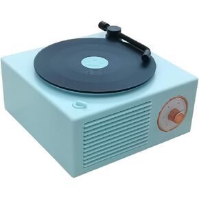 Old Fashioned Classic Style Bluetooth Speaker Green Vinly Record Player Style Cute Look Creative Gift for Girls Bass Enhancement Loud Volume Speaker