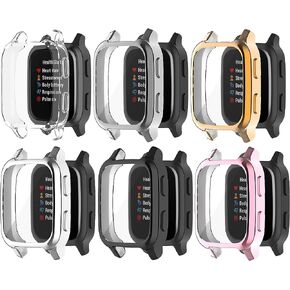 حافظة حماية للشاشة متوافقة مع ملحقات الساعة الذكية Garmin Venu Sq 2/Venu Sq/Venu Sq Music، أغطية TenCloud مقاومة للخدش، غطاء حماية كامل لموسيقى Venu Sq (6 ألوان)