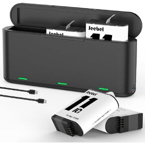 Battery Charger for GoPro HERO12/HERO11/HERO10/HERO9 Support Reverse Charging + 2 Pack Batteries Compatible with Original Gopro Hero 12/11/10/9 Camera in Kuwait