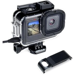 جراب GEPULY مقاوم للماء لهاتف GoPro Hero 9 10 11 أسود، غطاء حماية للغوص تحت الماء 60 مترًا مع 2 محول حذاء بارد وإكسسوارات دعامة لكاميرات Go Pro Hero 11 10 9 السوداء in Kuwait