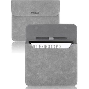 Miimall Compatible for Kindle Scribe 2022 Case Cover, Premium Leather Sleeve Cover Protective Leather Pouch Protective Bag Cover Cases for Kindle Scribe 10.2" (2022 Release)(Grey)
