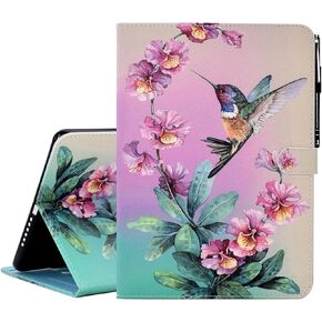 KEROM Case for Fire HD 8 Tablet (12th/10th Generation, 2022/2020 Release) & Fire HD 8 Plus Tablet Case, Premium PU Leather Folio Stand Cover Protective Case with Auto Wake/Sleep, Hummingbird