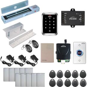 Visionis FPC-5292 One Door Access Control in Swinging Door 600lbs Maglock with VIS-3000 Outdoor Keypad/Reader with Mini Controller, No Software, EM Card, 1000 Users, Wireless Receiver with PIR Kit in Saudi Arabia