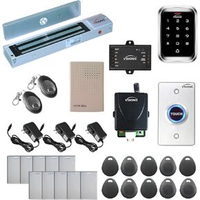 Visionis FPC-5292 One Door Access Control in Swinging Door 600lbs Maglock with VIS-3000 Outdoor Keypad/Reader with Mini Controller, No Software, EM Card, 1000 Users, Wireless Receiver with PIR Kit in Kuwait