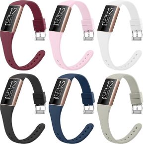 6 قطع من أساور المعصم السيليكون الناعمة النحيفة المتوافقة مع أحزمة Fitbit Charge 4، وأشرطة بديلة رياضية لـ Fitbit Charge 4 / Fitbit Charge 3 / Charge 4 SE/Charge 3 SE للنساء والرجال (دخان بنفسجي/شاي حليب/ضوء النجوم/أفوكادو أخضر/رمل وردي/لافندر) ) in Kuwait