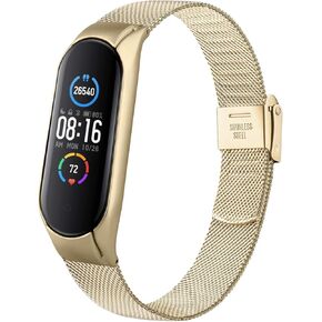 أساور Oumida المعدنية لـ Xiaomi Mi Band 5/ Xiaomi Mi Band 6، سوار معصم مسامي لـ Amazfit Band 5/Amazfit Band 6، حزام بديل من الفولاذ المقاوم للصدأ قابل للتعديل مع مشبك معدني للنساء والرجال in Kuwait