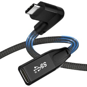 UseBean 90 درجة USB C كابل تمديد 1FT، أعلى وأسفل PD 100W USB 3.2 Gen2 20 جيجابت في الثانية نوع C 3.1 ذكر إلى أنثى 4K سلك فيديو، L-شكل نوع C موسع، لـ MacBook Pro/Air، iPad Pro، Nintendo Switch، Steam Deck