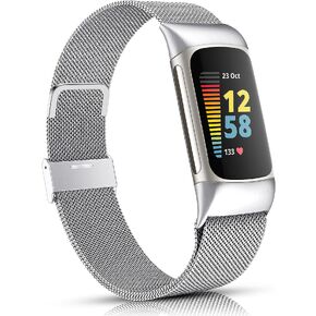 ZWGKKYGYH Compatible with Fitbit Charge 5 Bands for Women Men, Stainless Steel Charge 5 Metal Band Magnetic Mesh Watch Strap Replacement for Fitbit Charge 5 Advanced Fitness & Health Tracker in Kuwait
