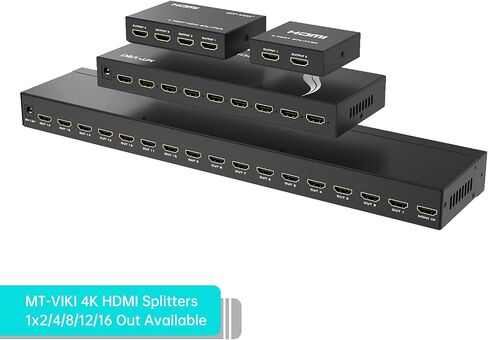 4K HDMI Splitter 1 in 16 Out, MT-VIKI 16 Ports Powered HDMI Splitter 1x16 Support 3D 4Kx2K Full HD Installable for 1U Rack in Saudi Arabia