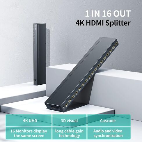 4K HDMI Splitter 1 in 16 Out, MT-VIKI 16 Ports Powered HDMI Splitter 1x16 Support 3D 4Kx2K Full HD Installable for 1U Rack in Saudi Arabia