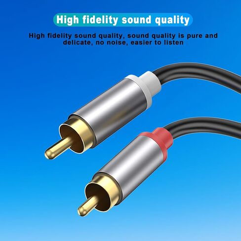 كابل صوت Ubramac USB من النوع C إلى 2 RCA، كابل صوت من النوع C إلى RCA 2RCA Jack USB-C، محول سلك RCA إلى مكبر الصوت لستيريو السيارة، الهاتف، الكمبيوتر اللوحي، المسرح المنزلي، مكبر الصوت، DVD، مكبر الصوت (2 متر/6.6 قدم) ) in Kuwait