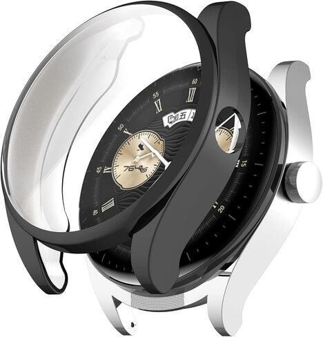 FitTurn for HUAWEI Watch buds Watch Case with Built-in HD Clear Ultra-Thin TPU Screen Protector Cover Fashion Plated Metal Color Case for HUAWEI Watch buds Smartwatch Accessories (5Pack) in Saudi Arabia
