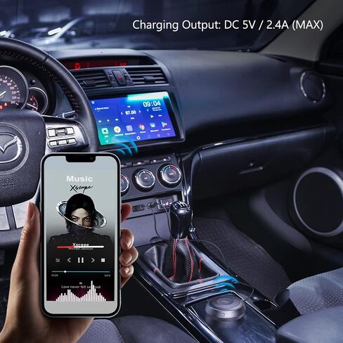 Smof Aux Bluetooth Adapter for Car, BT5.2 Audio Receiver, Hands-Free Calls | Wireless Audio Adapter with Dual Port USB Charger & Ground Loop Noise Isolator, Dual Connection in Kuwait