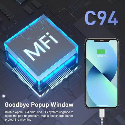 كيبل USB C الى لايتنينج بطول 6 قدم معتمد من ابل من النوع سي الى لايتنينج من النايلون المضفر لايفون لايفون 13 12 11 برو ماكس اكس ار اكس اس 8 7 6 بلس واكثر من 3 قطع in Saudi Arabia