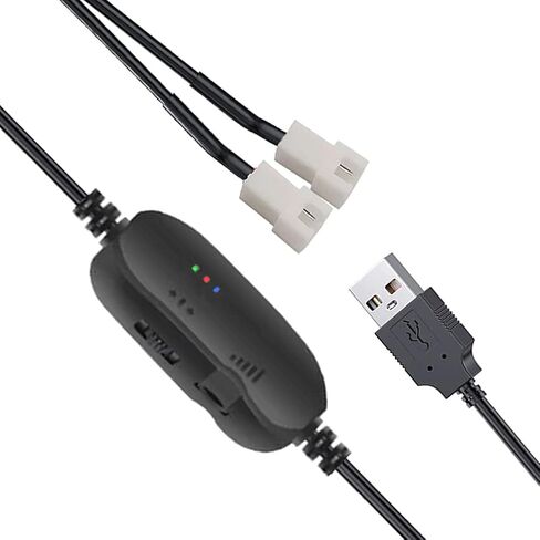 مروحة تبريد ثنائية الدبوس، وحدة تحكم في السرعة بي دبليو ام، 5 واط تيار مستمر 5 فولت، مزود طاقة مروحة USB للكمبيوتر الشخصي، سرعة بي دبليو ام 0-100% قابلة للتعديل، مع كابل مقسم ثنائي الاتجاه in Kuwait