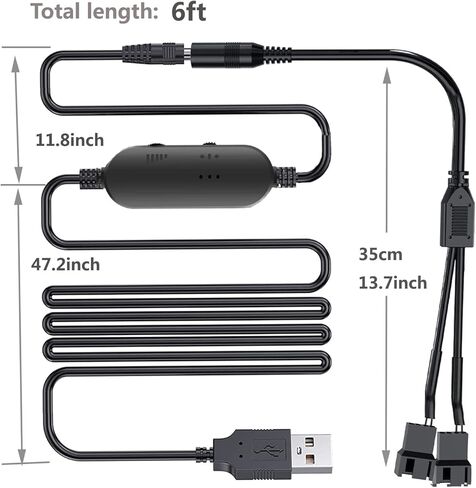 مروحة تبريد ثنائية الدبوس، وحدة تحكم في السرعة بي دبليو ام، 5 واط تيار مستمر 5 فولت، مزود طاقة مروحة USB للكمبيوتر الشخصي، سرعة بي دبليو ام 0-100% قابلة للتعديل، مع كابل مقسم ثنائي الاتجاه in Kuwait
