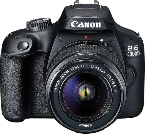 حزمة Canon EOS 4000D/Rebel T100: تتضمن عدسة مقاس 18-55 مم، وحامل ثلاثي قوي، وبطاقة ذاكرة سعة 64 جيجابايت، وحقيبة حمل متينة، ومجموعة مرشحات مكونة من 3 قطع، لمنشئي المحتوى in Saudi Arabia