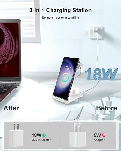 Wireless Charger for Samsung - NANAMI 3 in 1 Phone and Watch Charger Stand in Saudi Arabia