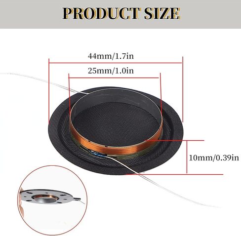 Dome Tweeter Wire Diaphragm 25 Core Tweeter Voice Coil Sound Diaphragm Bracket Speaker Repair Accessories, for Cars, Parties, Streaming Music in Saudi Arabia
